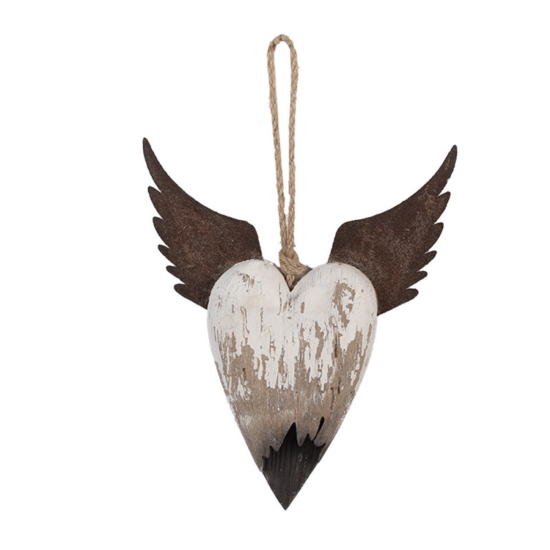 Декор подвесной  "Сердце с крыльями" среднее 18x3x22см