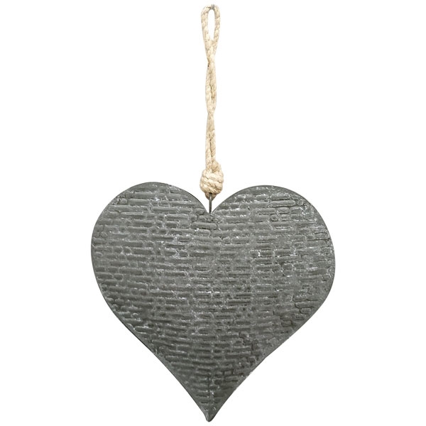 Декор подвесной "Сердце" серое малое 10x2x10см