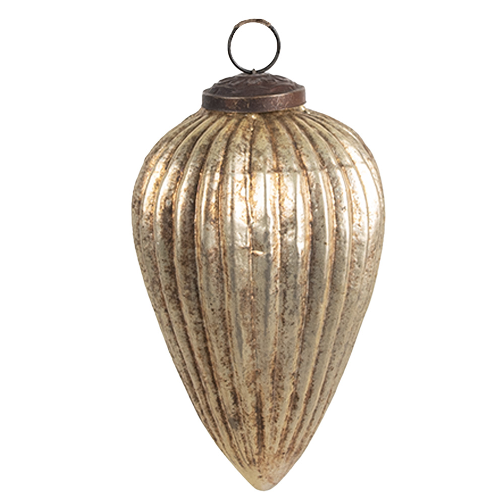 Елочное украшение "Пика" античное золото Ø 7x11см