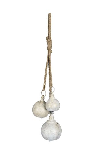 Декор подвесной "Связка колокольчиков" античный крем 19x12xH59см