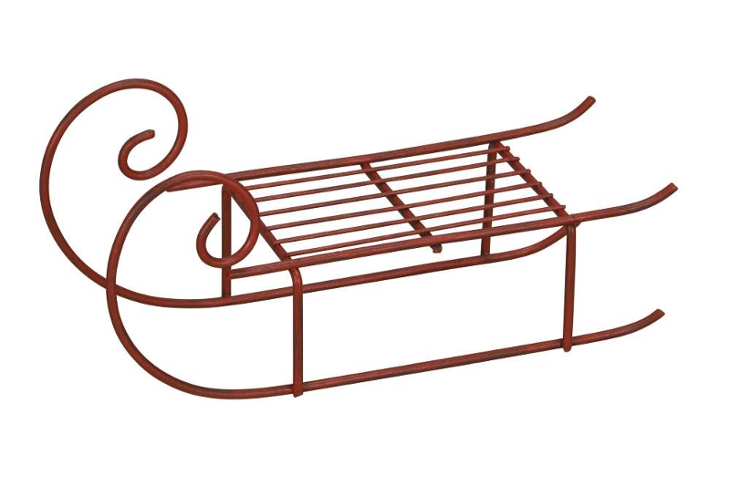 Декор "Санки" красные 22x8,5xH9см