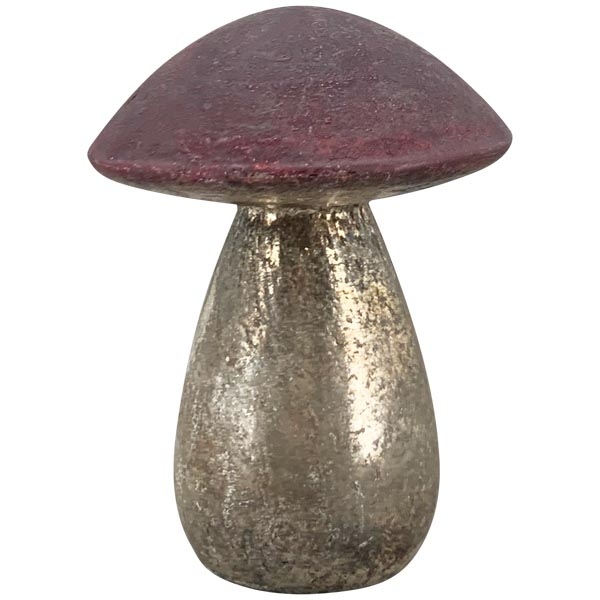 Декор "Гриб" бордовая шляпка 9x9x12см