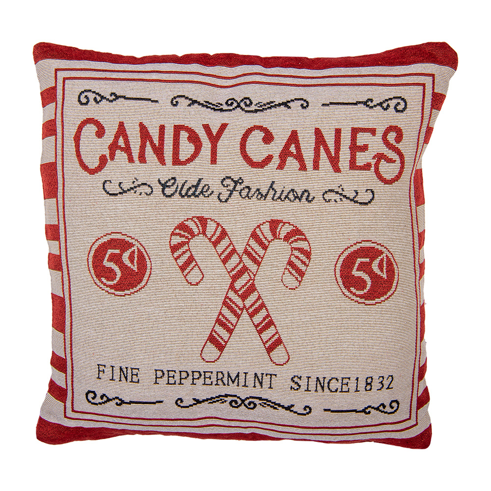 Наволочка декоративная  "Карамельные трости" 44x44см