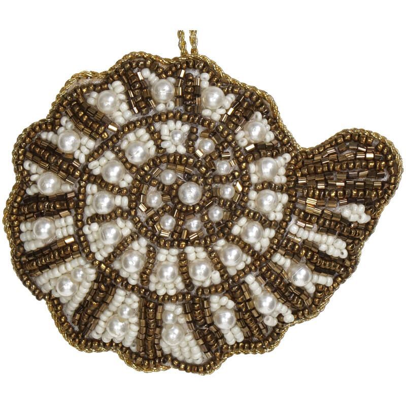 Елочное украшение "Ракушка" 10х8х1см