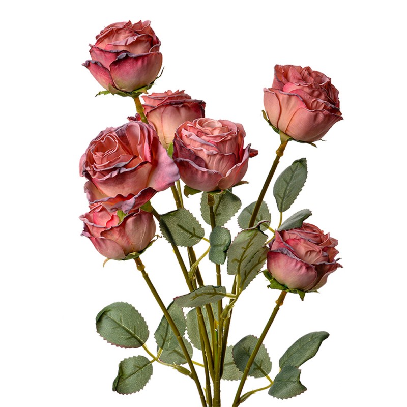 Ветка розы в античном стиле коралл 8x8x55см