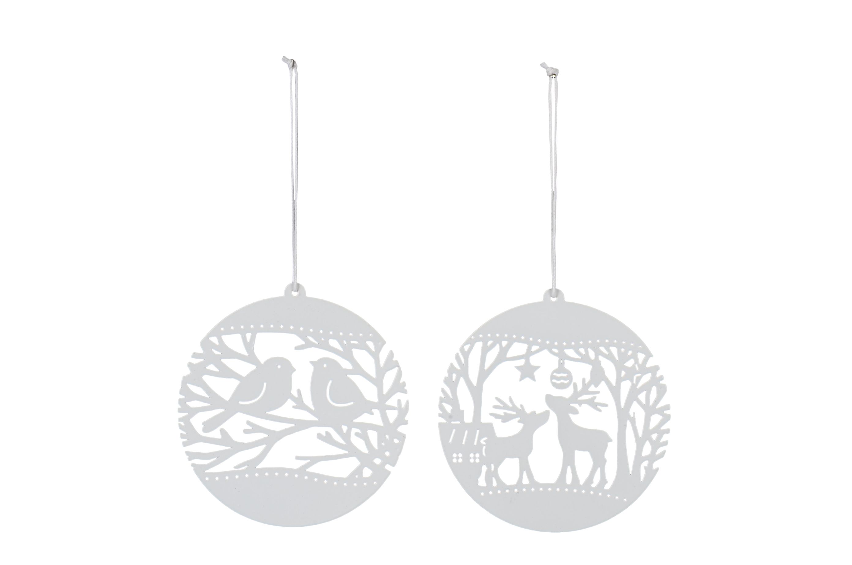 Декор подвесной "Снежный лес" в ассортименте 10см+10см подвес