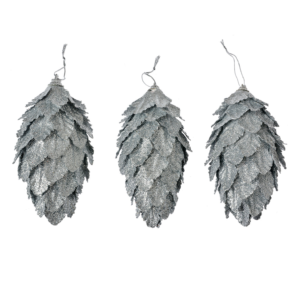 Набор из 3-х елочных украшений "Шишки" Ø 7x13см