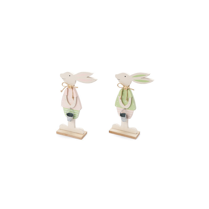 Декор "Кролик с ведерком" в ассортименте 24см