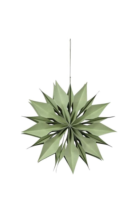 Декор подвесной "Звезда" зеленая средняя D40см + 16см подвес