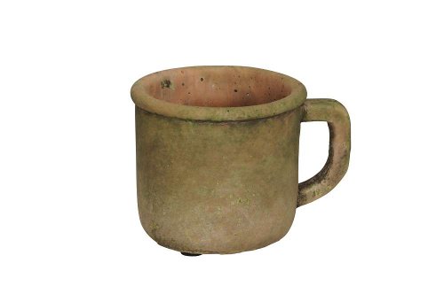 Кашпо "Кружка" старый мох большая 11,5xH10,5см + 3см ручка