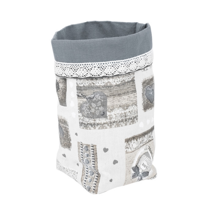 Корзинка "Виттория" серая 10х22см