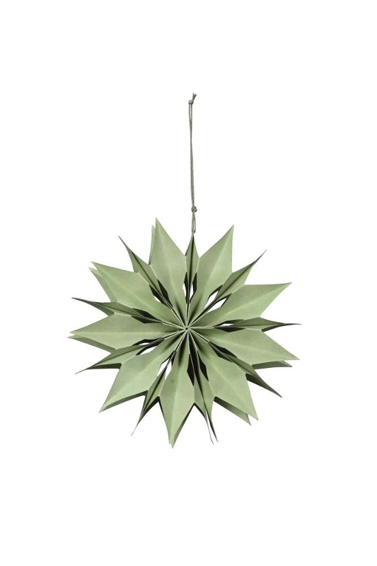 Декор подвесной "Звезда" зеленая малая D20см + 10см подвес