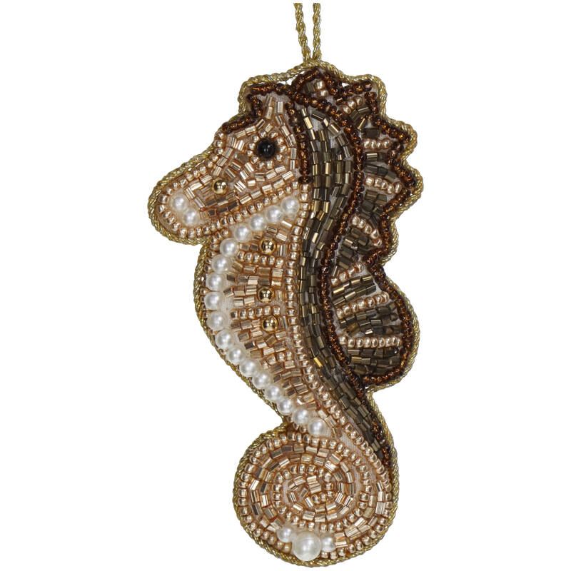 Елочное украшение "Морской конек" 5х10х1см