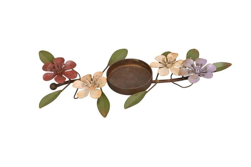 Подсвечник "Цветы броканте" яркий 26x12x3см