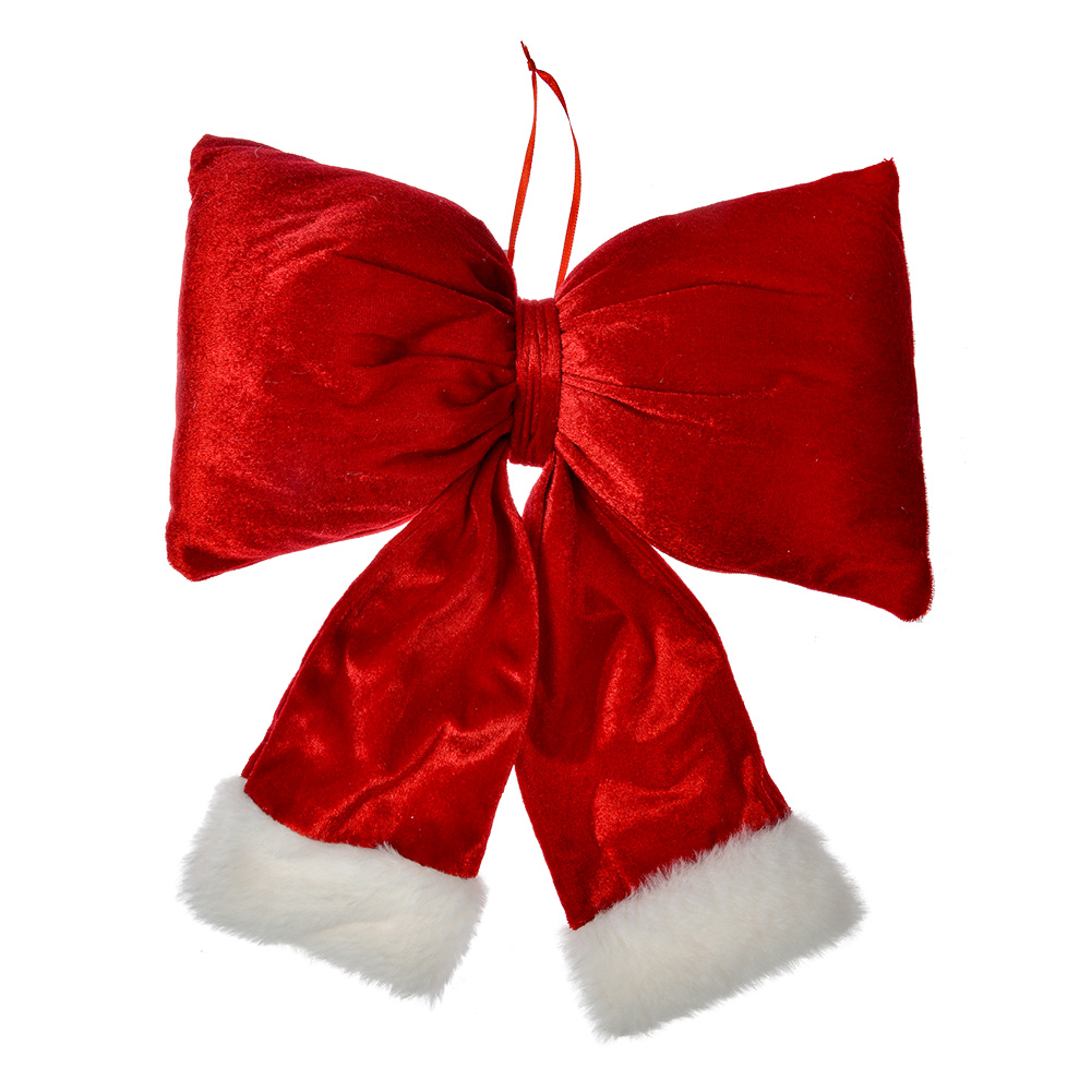 Декор подвесной "Бант" большой красный 28x6x34см