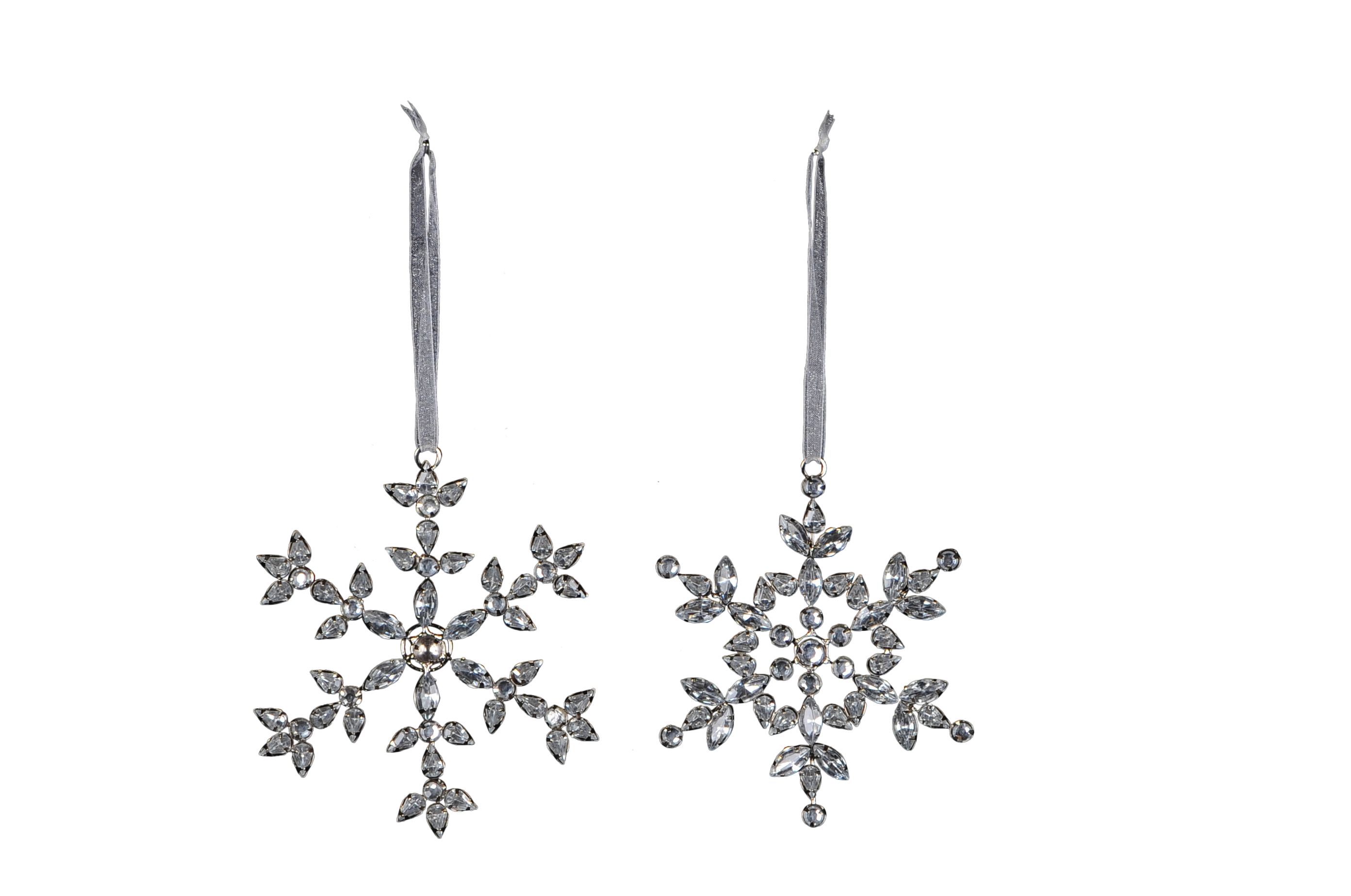 Декор подвесной "Снежинка" в ассортименте 11см / 12см + 10см подвес