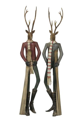 Декор "Олень с лыжами" в ассортименте 20x18xH85см / 19x18xH89см