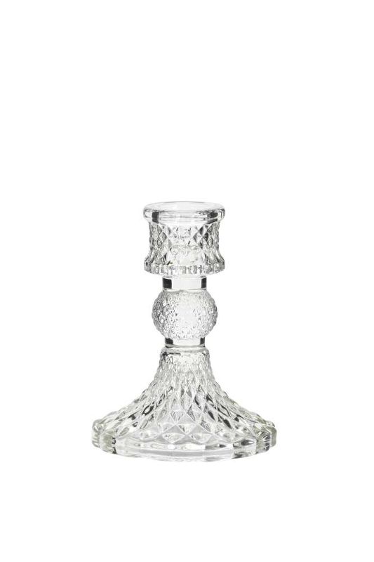 Подсвечник "Венсент" прозрачный малый 8x10см
