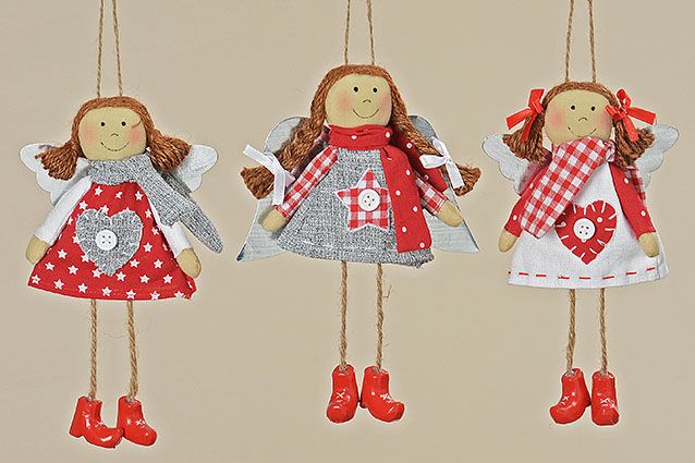 Игрушка интерьерная подвесная  "Ангел" в ассортименте 20см