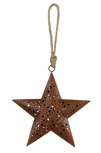 Декор подвесной "Ажурная звезда" большая 20x2,5xH20см + 15см подвес