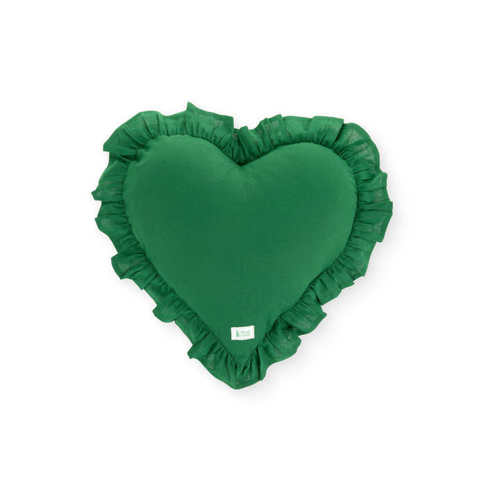 Подушка декоративная  "Деметра - сердце" зеленая 45x45+6 см