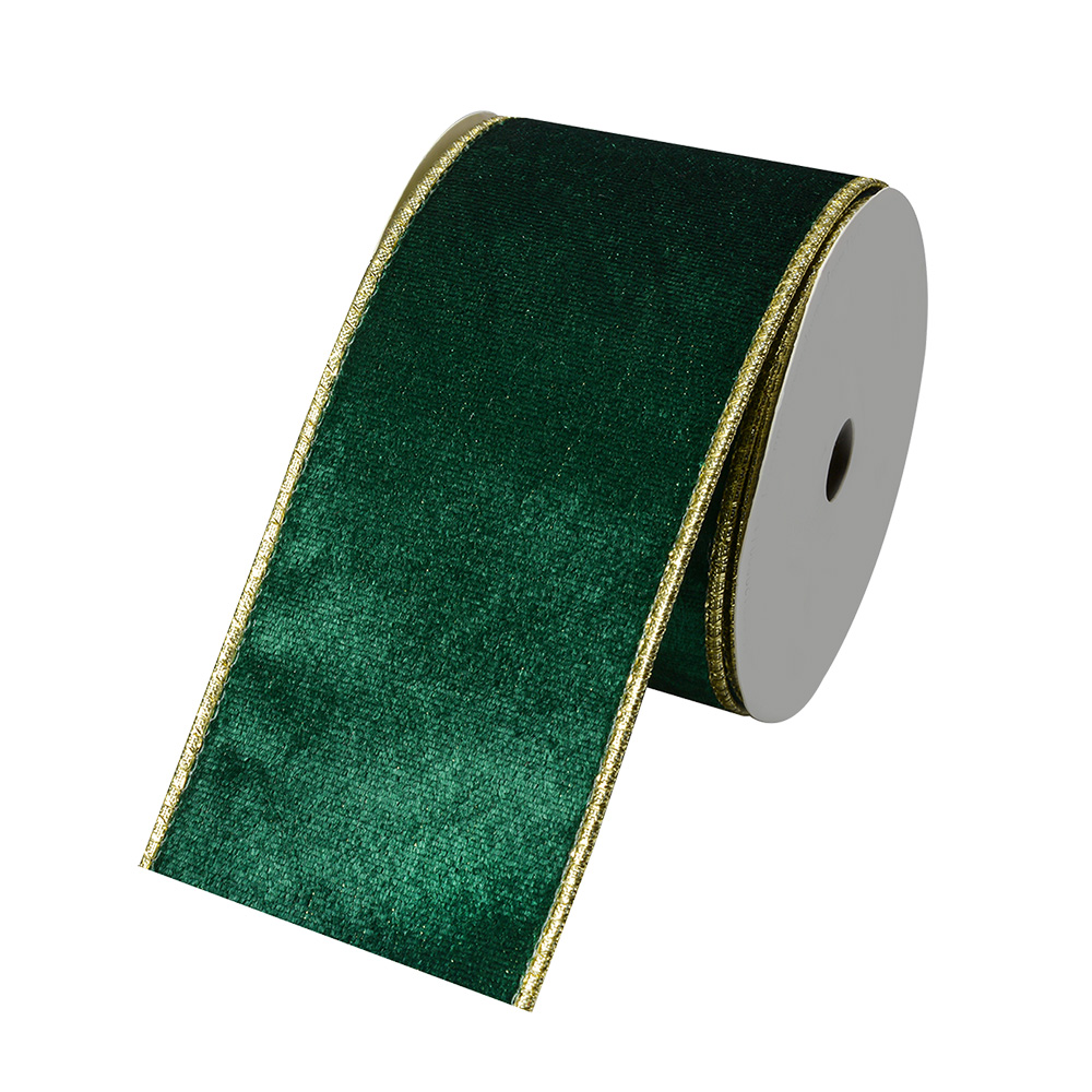 Тесьма для украшения елки зеленая 6,3см x 5м