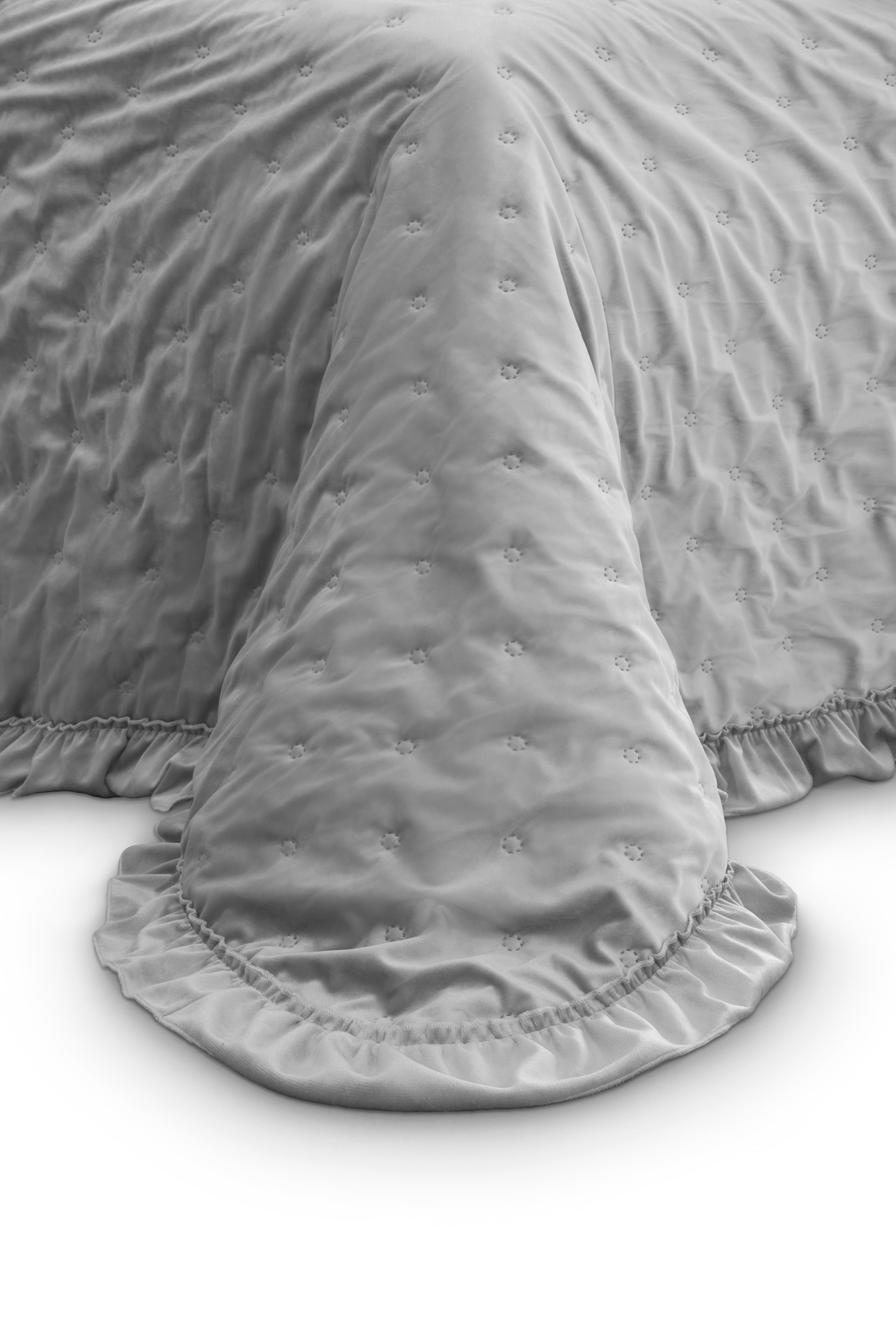 Покрывало  2-спальное "Аллюр" СЕРЫЙ ЖЕМЧУГ 260x260см