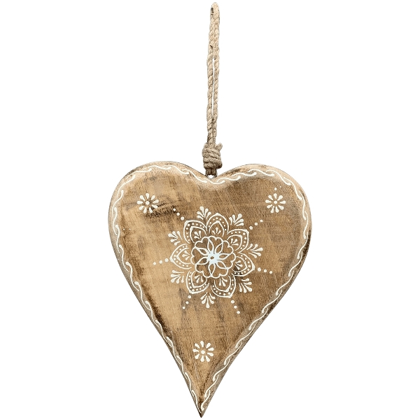 Декор подвесной "Сердце с узором" большое 15x2x20см