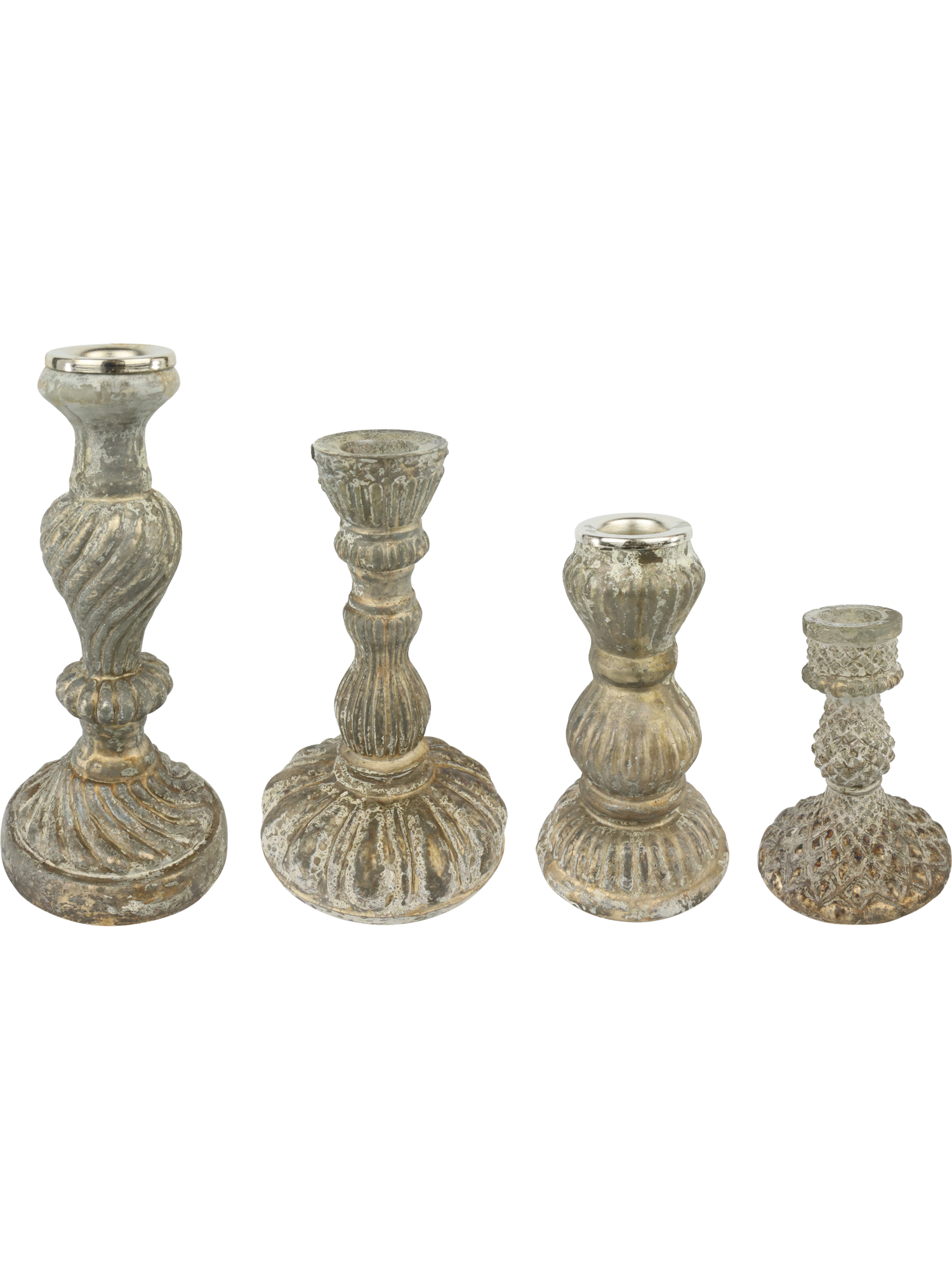 Набор из 4-х подсвечников "Лори" 7x7x13/7,5x7,5x17/8x8x15/8x8x10см