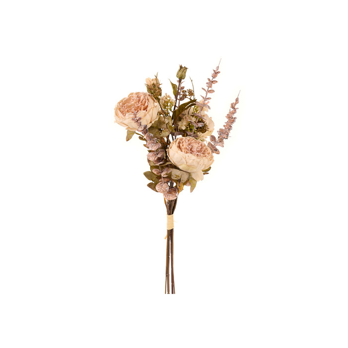 Букет античных пионовидных роз кремовые 59см